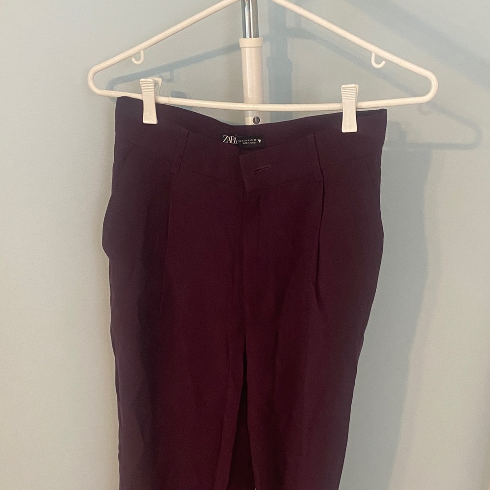 Zara Deep Purple Burgundy Dress Pants